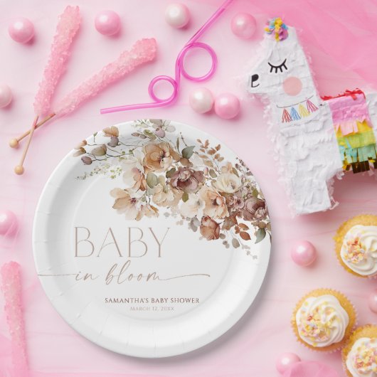Baby in Bloom Fall rustikale Babydusche Pappteller (Party)