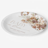 Baby in Bloom Fall rustikale Babydusche Pappteller (Schrägansicht)
