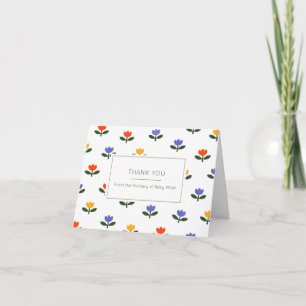 Baby in Bloom Farbige Babyparty Dankeskarte