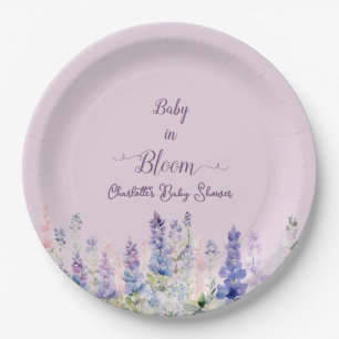 Baby In Bloom Farbige Lupinenblumen Baby Shower Pappteller