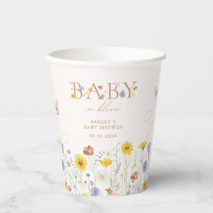 Baby In Bloom Farbige Wildblumen-Baby-Party Pappbecher