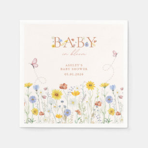 Baby In Bloom Farbige Wildblumen-Baby-Party Serviette