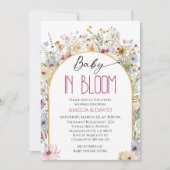 Baby in Bloom Floral Arch Babydusche Einladung (Vorderseite)