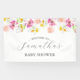 Baby in Bloom Floral Baby Dusche Begrüßungszeichen Banner