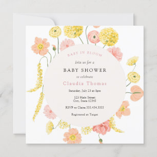 Baby in Bloom Floral Baby Dusche Einladung