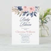 Baby in Bloom Floral Baby Dusche Einladung (Stehend Vorderseite)