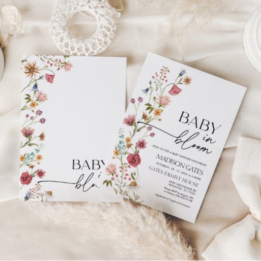 Baby in Bloom Floral Baby Dusche Einladung