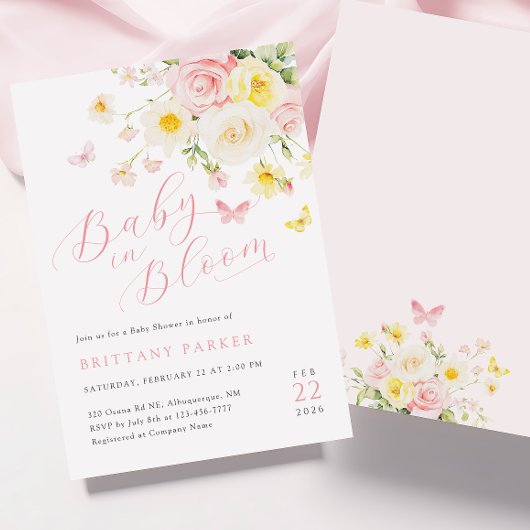 Baby in Bloom Floral Baby Dusche Einladung