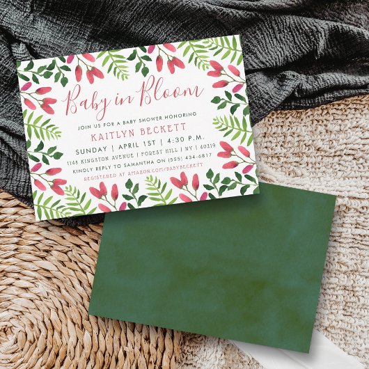 Baby in Bloom Floral Baby Dusche Einladung