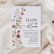 Baby in Bloom Floral Baby Dusche Einladung