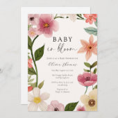 Baby in Bloom Floral Baby Dusche Einladung (Vorne/Hinten)