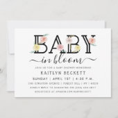 Baby in Bloom Floral Baby Dusche Einladung (Vorderseite)