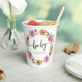 Baby in Bloom Floral Baby Dusche Pappbecher