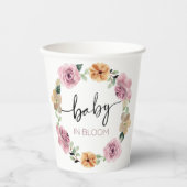 Baby in Bloom Floral Baby Dusche Pappbecher (Vorderseite)