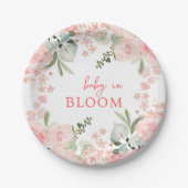 Baby in Bloom Floral Baby Dusche Pappteller (Vorderseite)