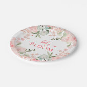 Baby in Bloom Floral Baby Dusche Pappteller (Schrägansicht)