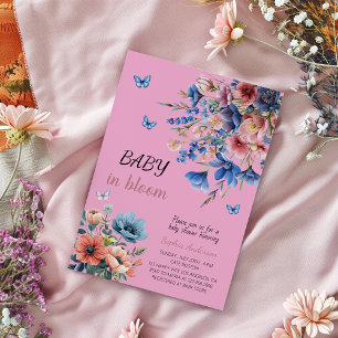 Baby in Bloom Floral Baby Dusche - Pastell Blume Einladung