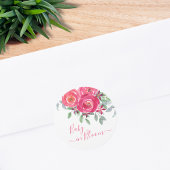Baby in Bloom Floral Baby Dusche Runder Aufkleber