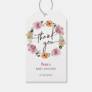 Baby in Bloom Floral Baby Dusche Vielen Dank Geschenkanhänger