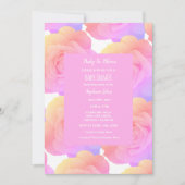 Baby in Bloom Floral Baby Duschmädchen Rosa Rose Einladung (Vorderseite)