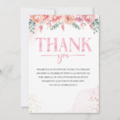 Baby in Bloom Floral Baby Shower Dankeskarte (Vorderseite)