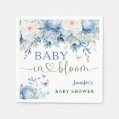Baby in Bloom Floral Baby Shower Dusty Blue Serviette (Vorderseite)