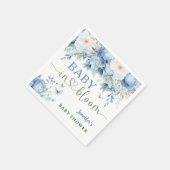 Baby in Bloom Floral Baby Shower Dusty Blue Serviette (Ecke)