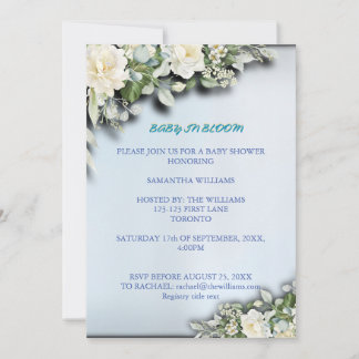 Baby in Bloom Floral Baby Shower Invitation Einladung