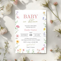 Baby in Bloom Floral Baby Shower Invitation