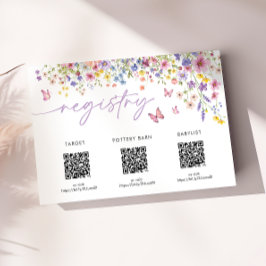 Baby in Bloom Floral Baby Shower Registry Card Begleitkarte