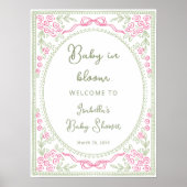 Baby in Bloom Floral  Baby Shower Welcome  Poster (Vorne)
