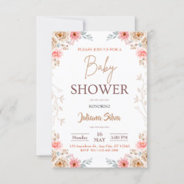 Baby in Bloom Floral Boho Kinderdusche Einladung