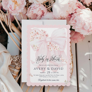 Baby in Bloom Floral Bow Spring Girl Baby Dusche Einladung