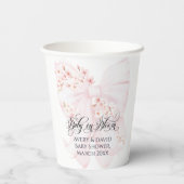 Baby in Bloom Floral Bow Spring Girl Baby Dusche Pappbecher (Rückseite)