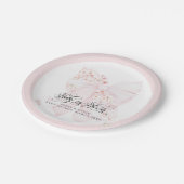 Baby in Bloom Floral Bow Spring Girl Baby Dusche Pappteller (Schrägansicht)