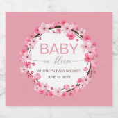 Baby in Bloom Floral Cherry Blossom Schaumweinetikett (Einzelnes Label)