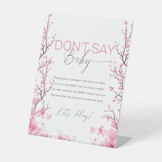 Baby in Bloom Floral Cherry Blossom Spielzeichen Sockelschild (Vorderseite)