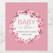 Baby in Bloom Floral Cherry Blossom Weinetikett (Einzelnes Label)