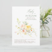 Baby in Bloom Floral Elegante Babydusche Einladung (Stehend Vorderseite)
