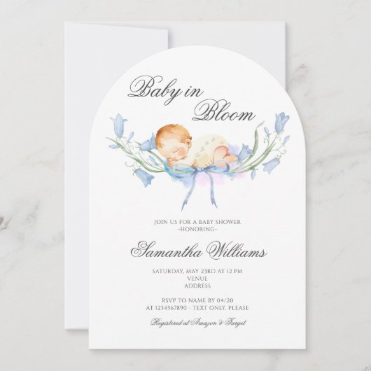 Baby in Bloom Floral Garden Baby Registry Dusche Einladung (Vorderseite)