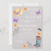 Baby in Bloom Floral Garden Frühjahrsdusche Einladung (Vorderseite)