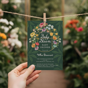 Baby in Bloom Floral Garden Greenhouse Baby Dusche Einladung