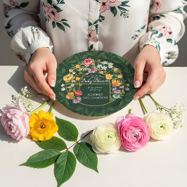 Baby in Bloom Floral Garden Greenhouse Baby Dusche Pappteller