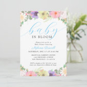 Baby in Bloom Floral Garden Kinderdusche Einladung (Stehend Vorderseite)