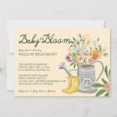 Baby in Bloom Floral Garden Rain Boots Baby Dusche Einladung (Vorderseite)