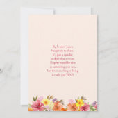 Baby in Bloom Floral Gold Arch Baby Sprinkle Einladung (Rückseite)