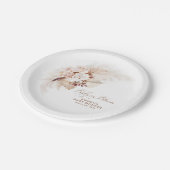 Baby in Bloom Floral Pampas Grass Baby Dusche Pappteller (Schrägansicht)