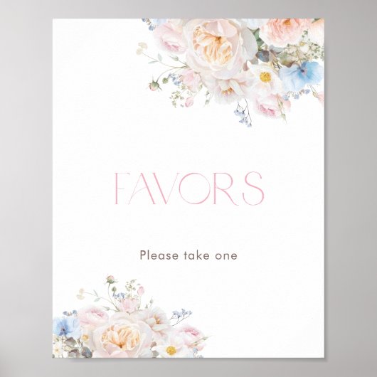 Baby in Bloom Floral Pink Baby Duschfavoriten Poster (Vorne)