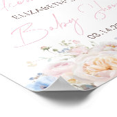 Baby in Bloom Floral Pink Babydusche Begrüßungspos Poster (Ecke)