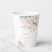 Baby in Bloom Floral Pink Babydusche Pappbecher (Rückseite)